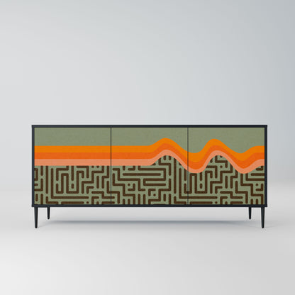 SIMPLE SOLUTIONS 3-Door Sideboard in Black Finish