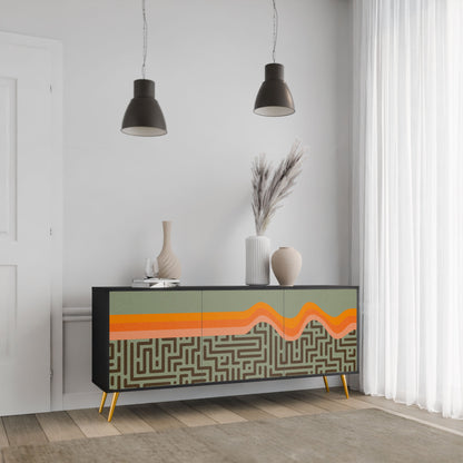 SIMPLE SOLUTIONS 3-Door Sideboard in Black Finish