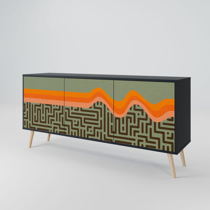 SIMPLE SOLUTIONS 3-Door Sideboard in Black Finish