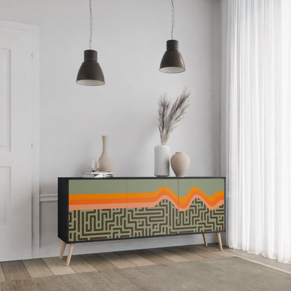 SIMPLE SOLUTIONS 3-Door Sideboard in Black Finish