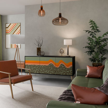 SIMPLE SOLUTIONS 3-Door Sideboard in Black Finish