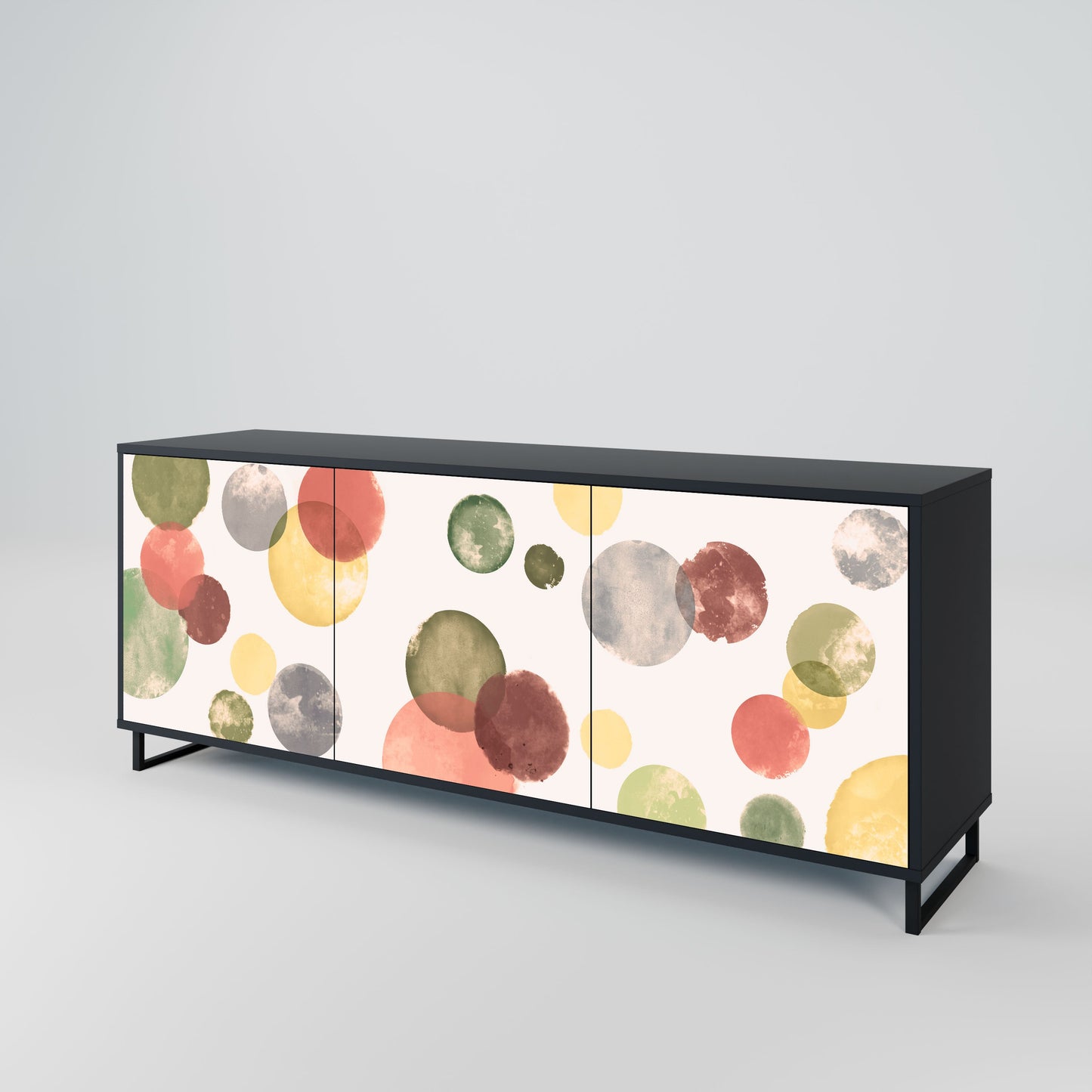 FLEETING HAPPINESS 3-Door Sideboard in Black Finish