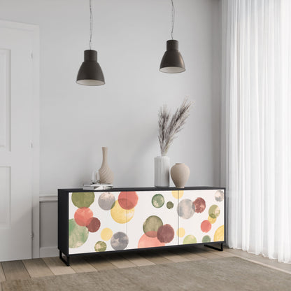 FLEETING HAPPINESS 3-Door Sideboard in Black Finish