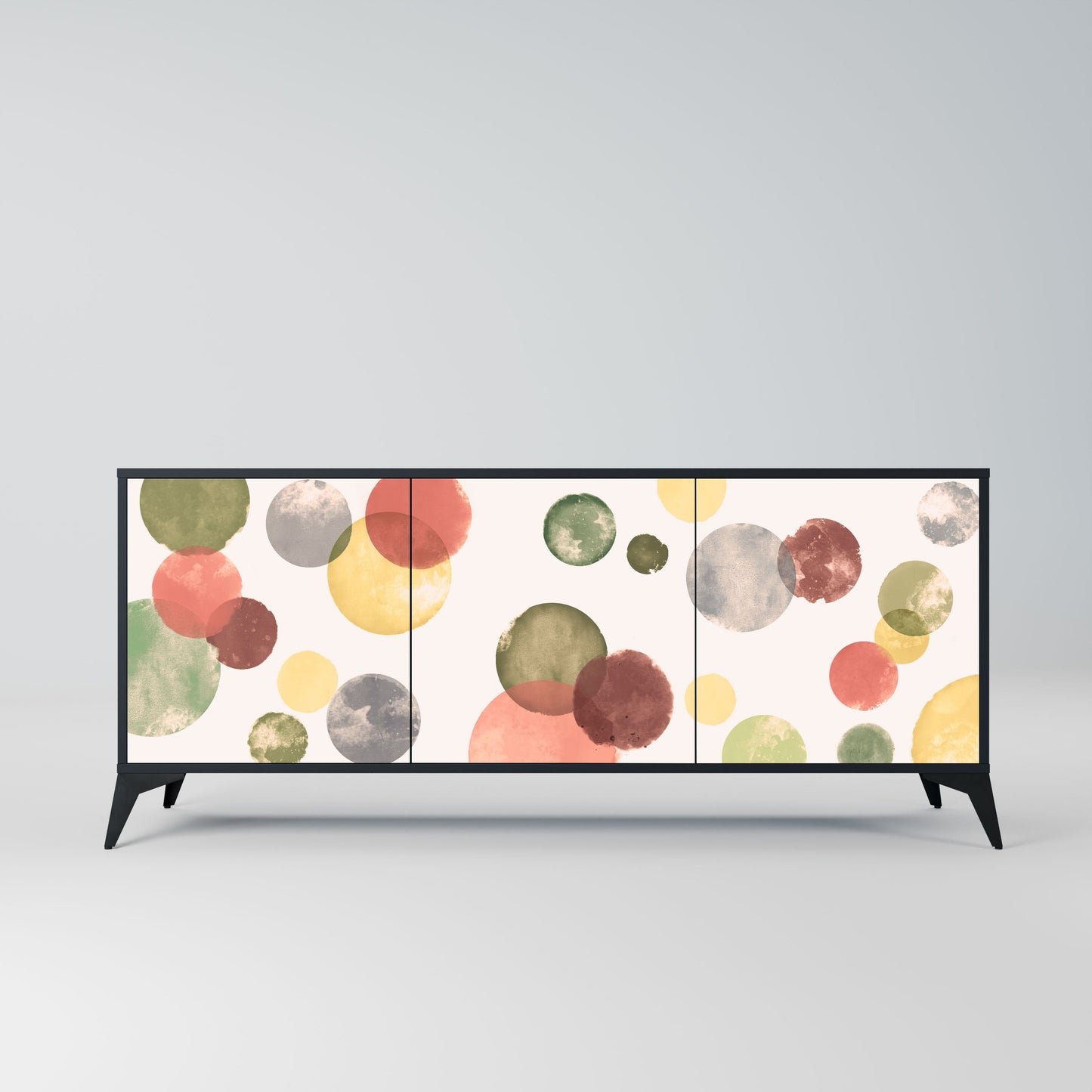 FLEETING HAPPINESS 3-Door Sideboard in Black Finish