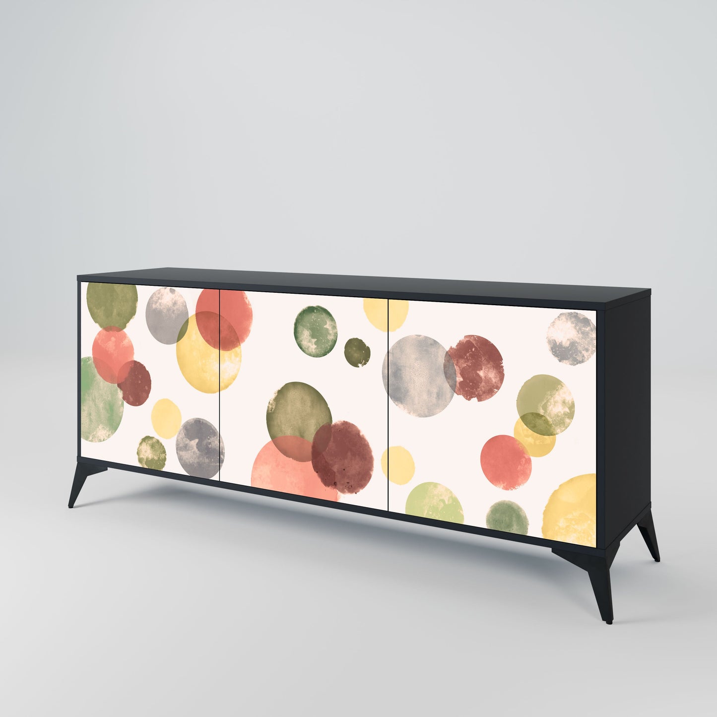 FLEETING HAPPINESS 3-Door Sideboard in Black Finish