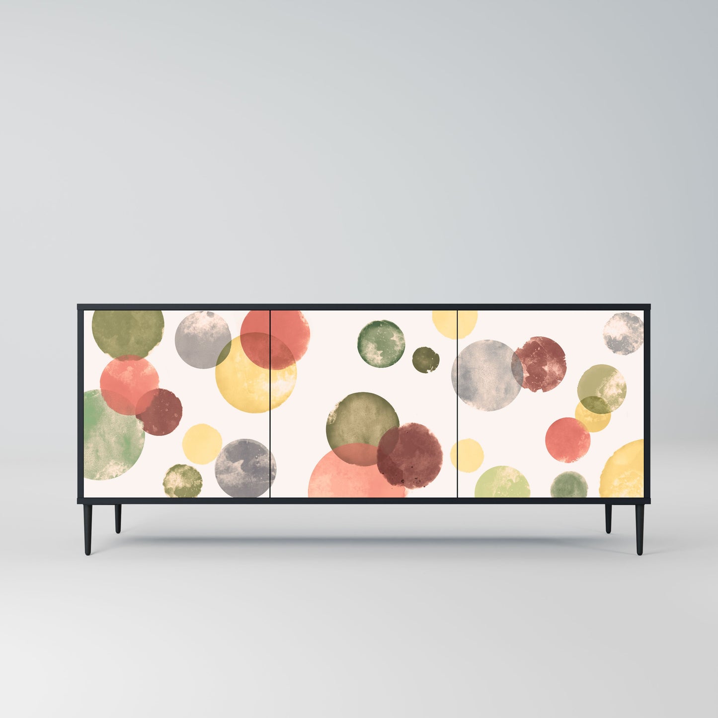 FLEETING HAPPINESS 3-Door Sideboard in Black Finish