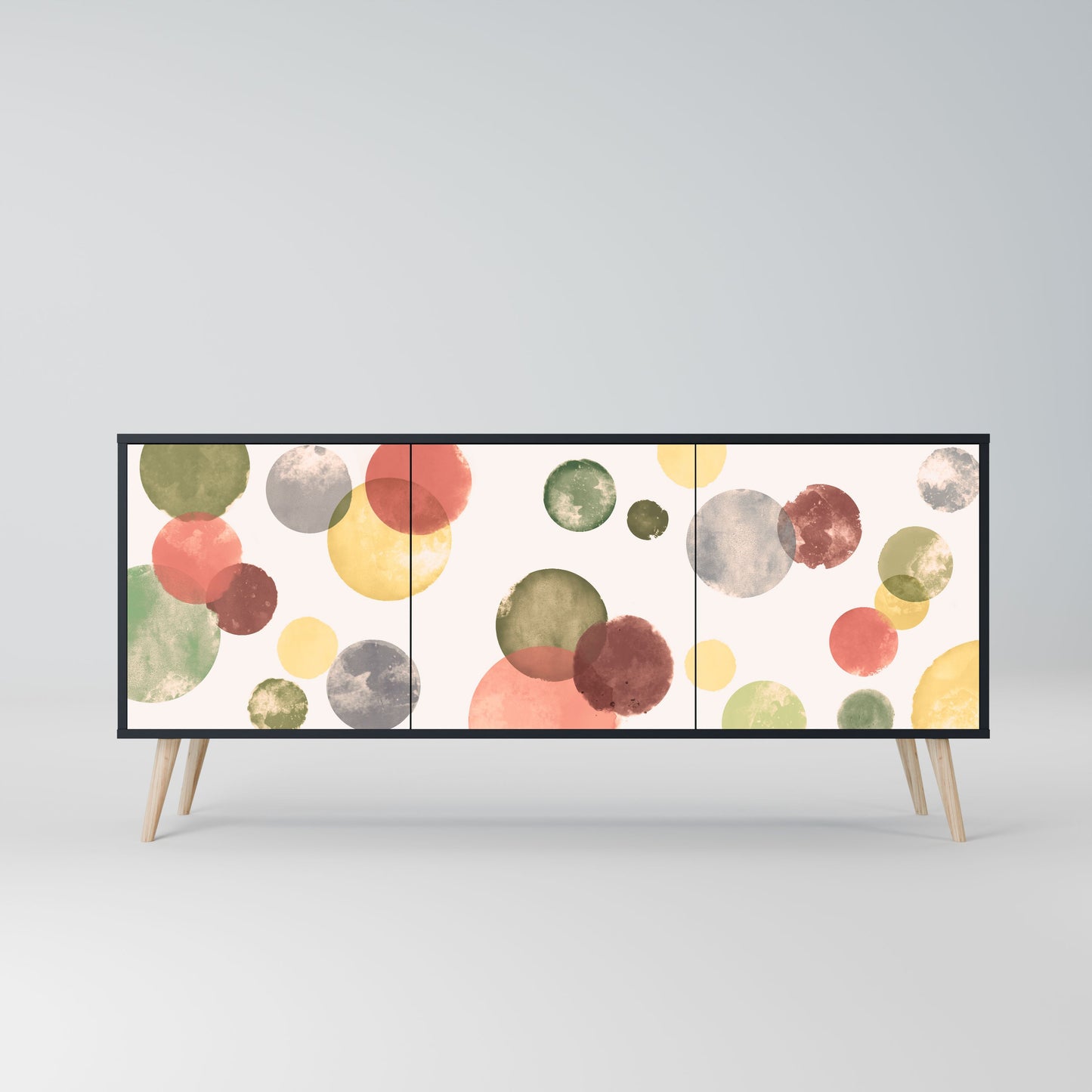 FLEETING HAPPINESS 3-Door Sideboard in Black Finish