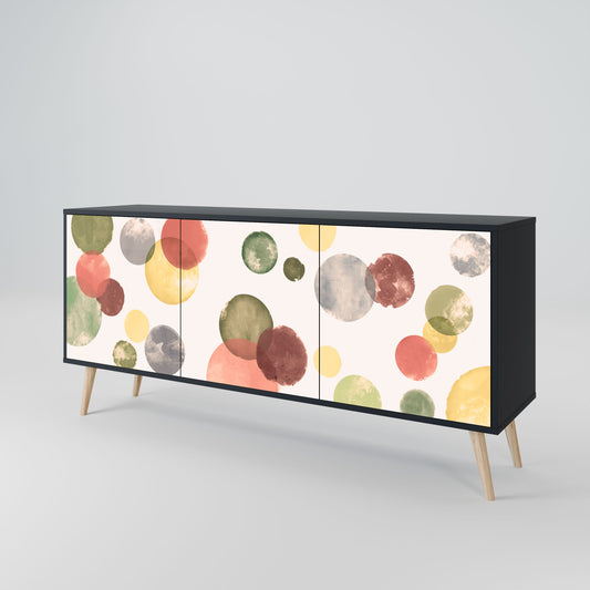 FLEETING HAPPINESS 3-Door Sideboard in Black Finish