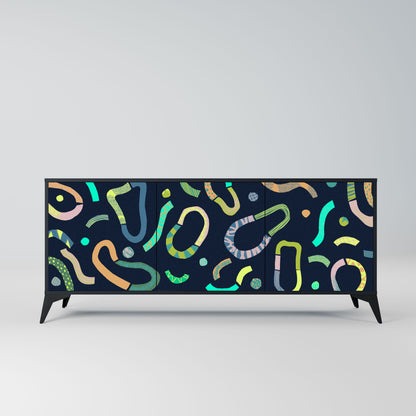 CONTRAST DANCE 3-Door Sideboard in Black Finish