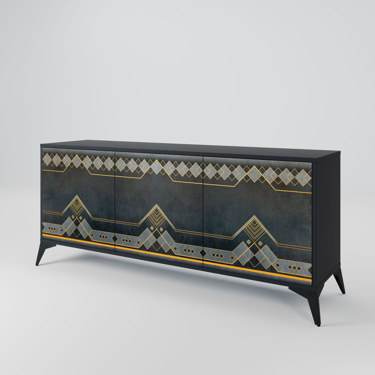 ROYAL ORDINARINESS 3-Door Sideboard in Black Finish