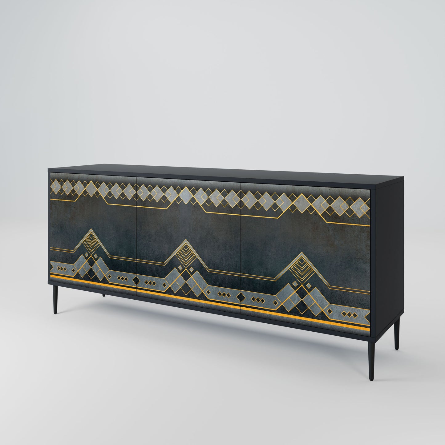 ROYAL ORDINARINESS 3-Door Sideboard in Black Finish
