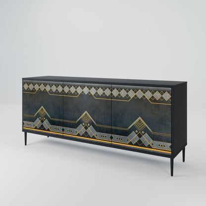 ROYAL ORDINARINESS 3-Door Sideboard in Black Finish