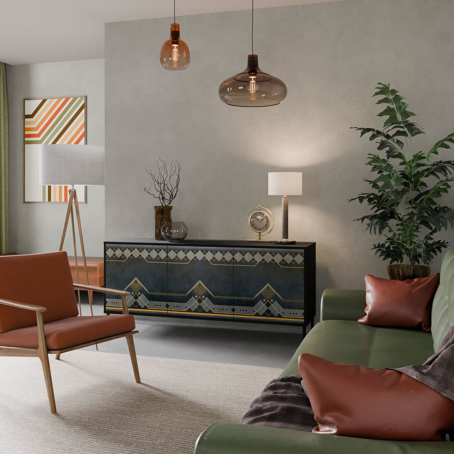 ROYAL ORDINARINESS 3-Door Sideboard in Black Finish