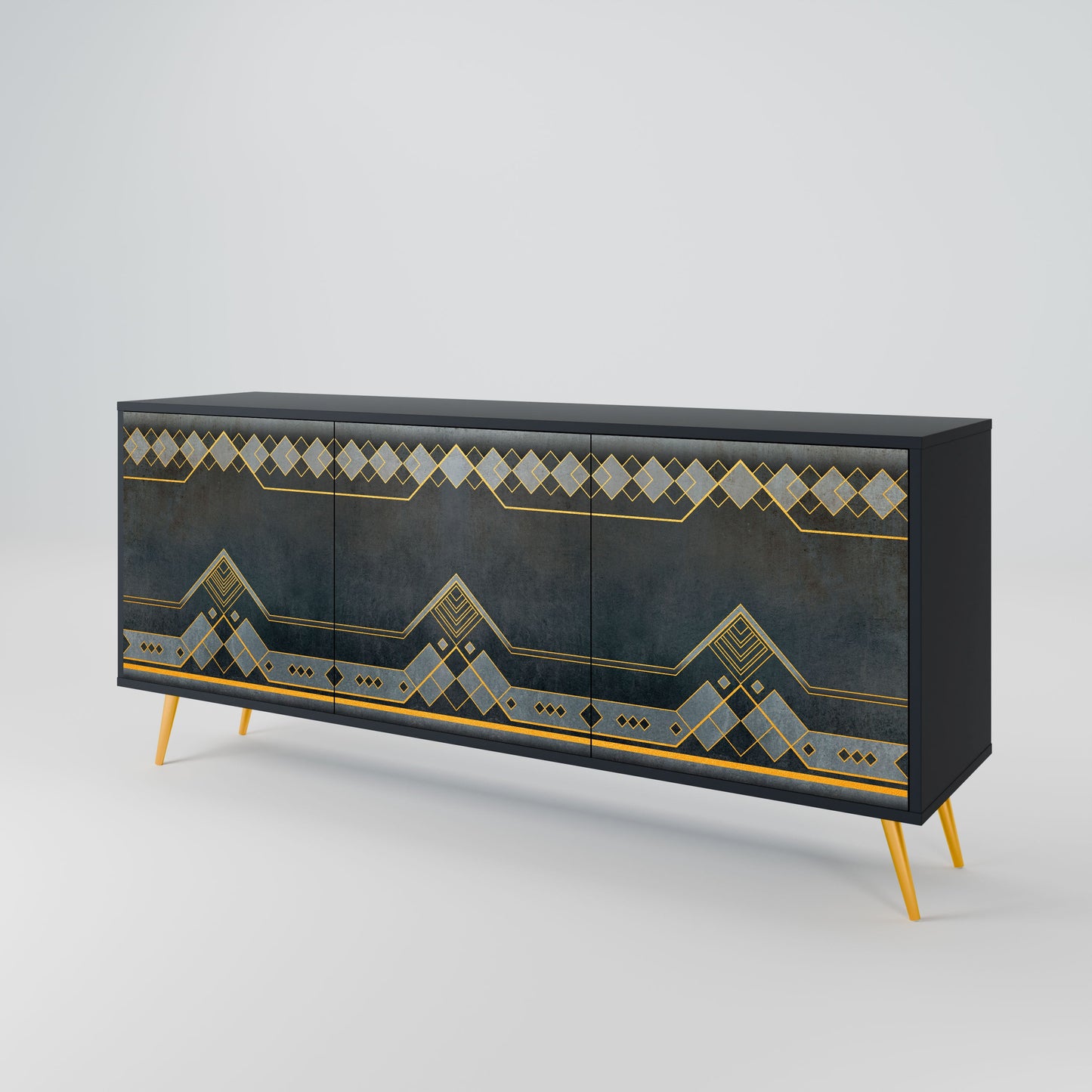 ROYAL ORDINARINESS 3-Door Sideboard in Black Finish