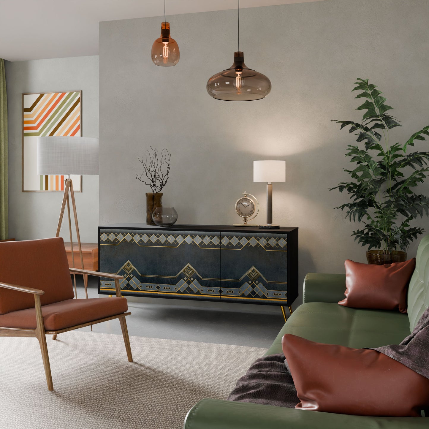 ROYAL ORDINARINESS 3-Door Sideboard in Black Finish