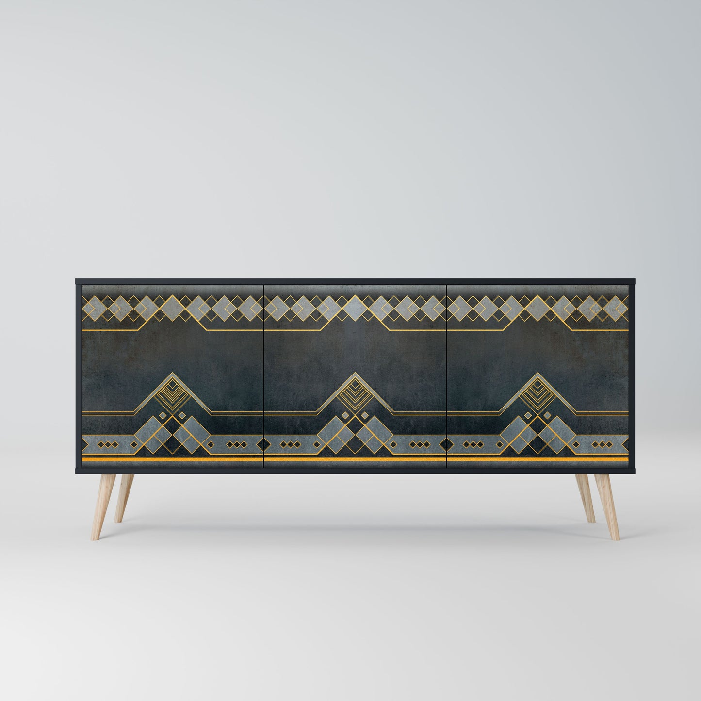 ROYAL ORDINARINESS 3-Door Sideboard in Black Finish