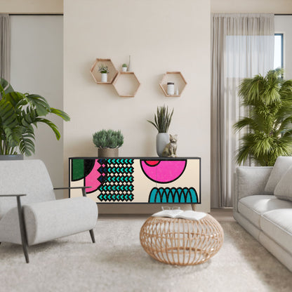 GEOMETRIC RHAPSODY 3-Door Sideboard in Black Finish