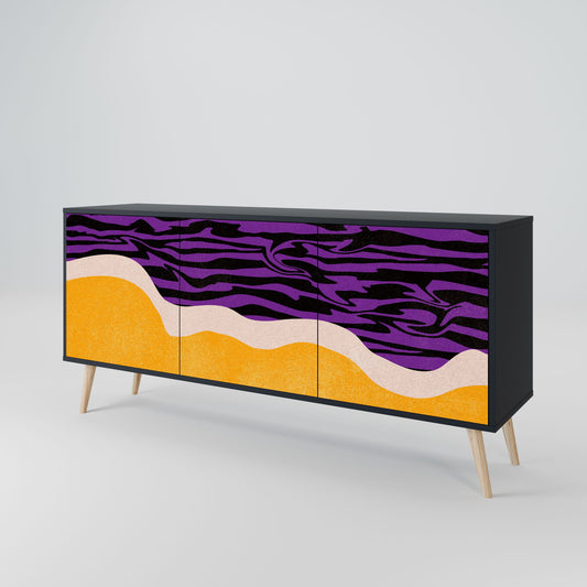 INDEPENDENT BORDER 3-Door Sideboard in Black Finish