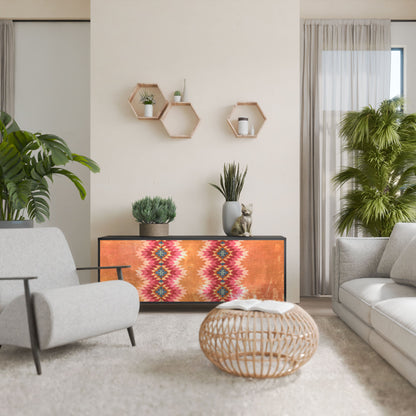 INDIAN FOLK 3-Door Sideboard in Black Finish