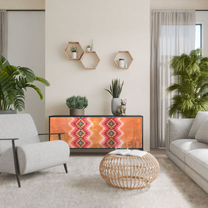 INDIAN FOLK 3-Door Sideboard in Black Finish