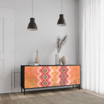 INDIAN FOLK 3-Door Sideboard in Black Finish