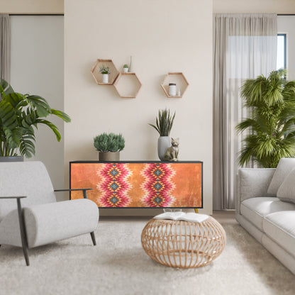 INDIAN FOLK 3-Door Sideboard in Black Finish