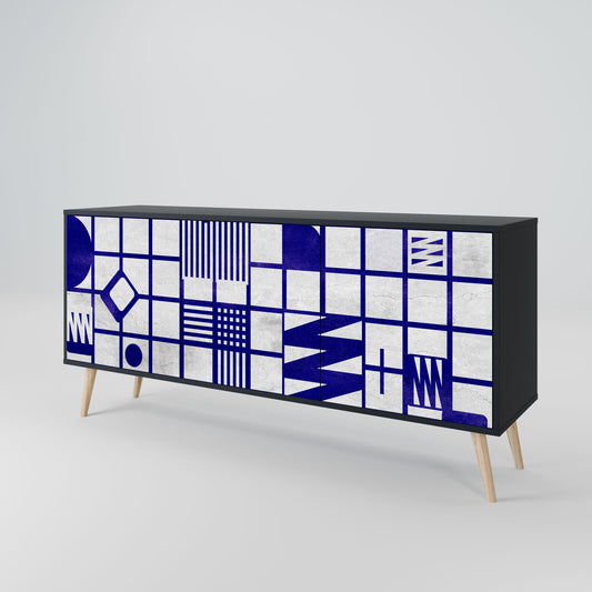 THE RIGHT PLACES 3-Door Sideboard in Black Finish