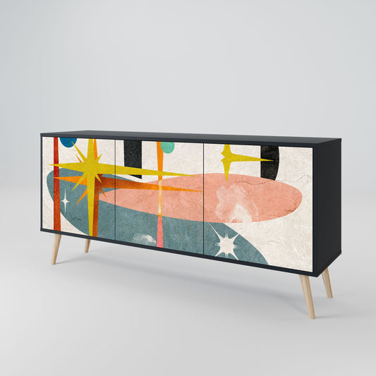 INTERSTELLAR VIBES 3-Door Sideboard in Black Finish
