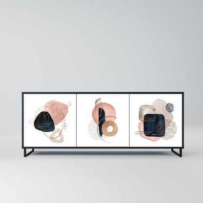 COLORFUL SHAPES 3-Door Sideboard in Black Finish