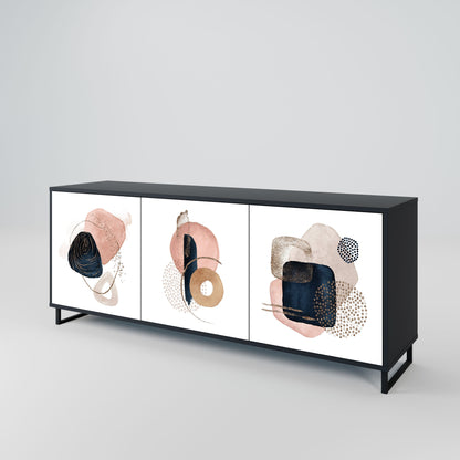COLORFUL SHAPES 3-Door Sideboard in Black Finish