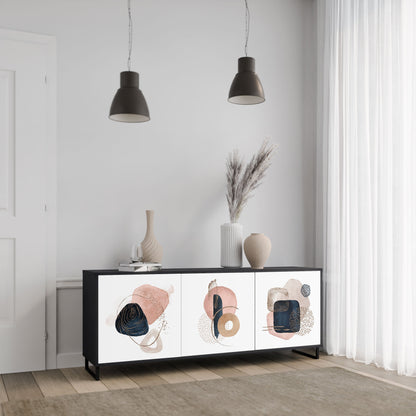 COLORFUL SHAPES 3-Door Sideboard in Black Finish