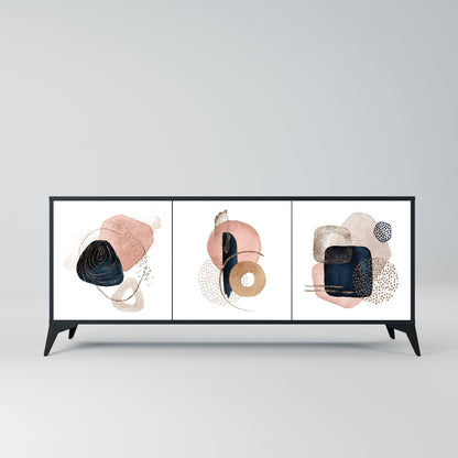 COLORFUL SHAPES 3-Door Sideboard in Black Finish