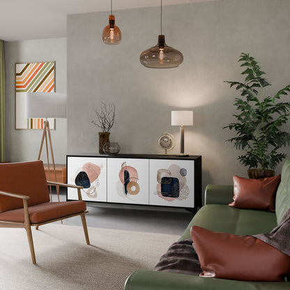 COLORFUL SHAPES 3-Door Sideboard in Black Finish
