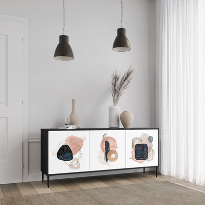 COLORFUL SHAPES 3-Door Sideboard in Black Finish