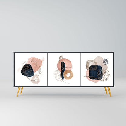 COLORFUL SHAPES 3-Door Sideboard in Black Finish