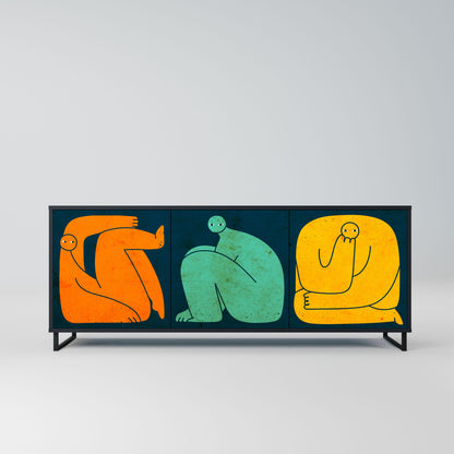 TOGETHER BUT SEPARATELY 3-Door Sideboard in Black Finish