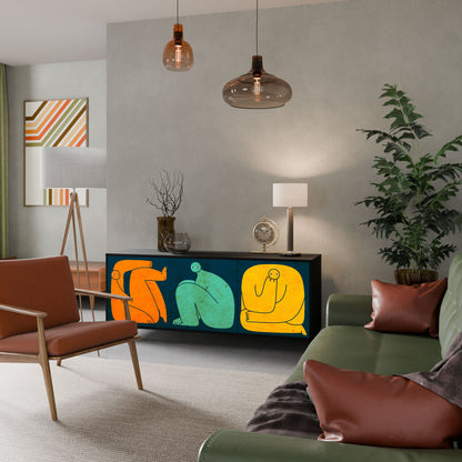 TOGETHER BUT SEPARATELY 3-Door Sideboard in Black Finish