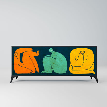 TOGETHER BUT SEPARATELY 3-Door Sideboard in Black Finish