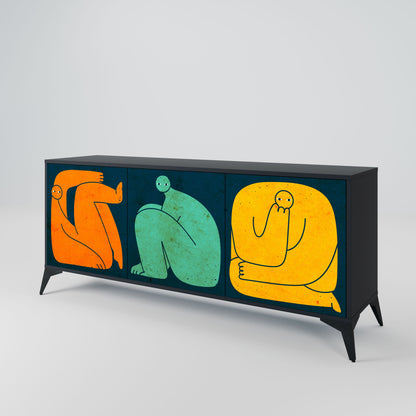 TOGETHER BUT SEPARATELY 3-Door Sideboard in Black Finish