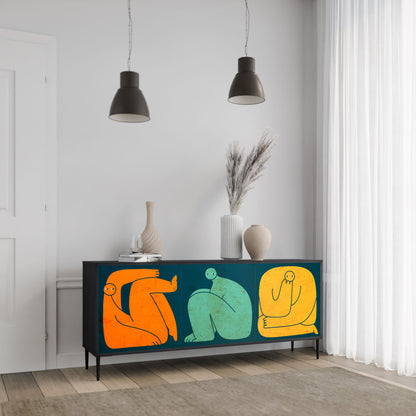 TOGETHER BUT SEPARATELY 3-Door Sideboard in Black Finish