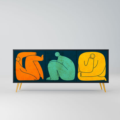 TOGETHER BUT SEPARATELY 3-Door Sideboard in Black Finish