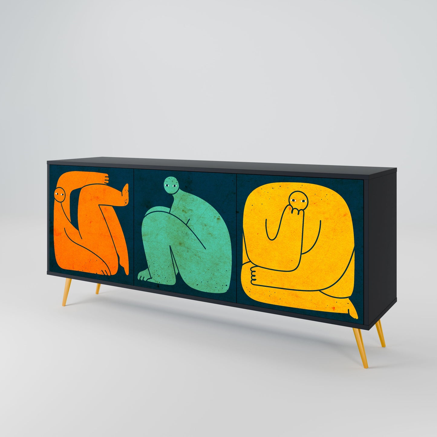 TOGETHER BUT SEPARATELY 3-Door Sideboard in Black Finish