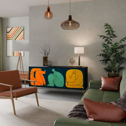 TOGETHER BUT SEPARATELY 3-Door Sideboard in Black Finish