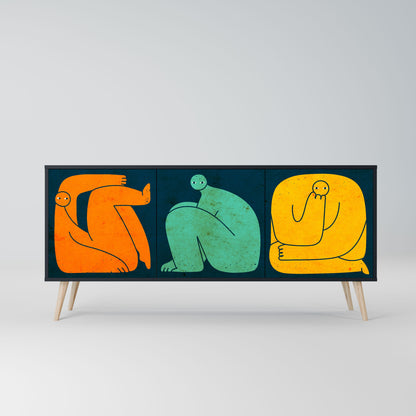 TOGETHER BUT SEPARATELY 3-Door Sideboard in Black Finish