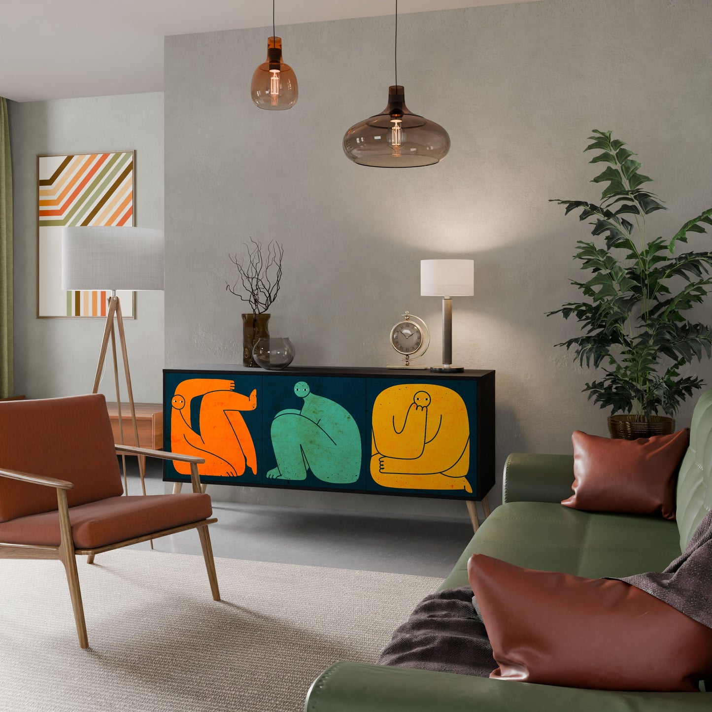 TOGETHER BUT SEPARATELY 3-Door Sideboard in Black Finish