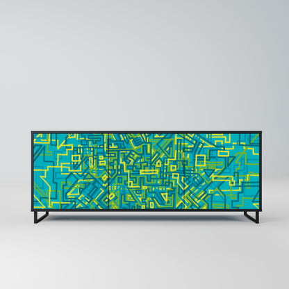 NOSTALGIC MEMORIES 3-Door Sideboard in Black Finish