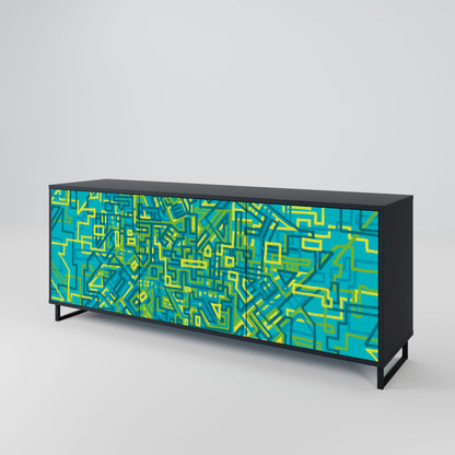 NOSTALGIC MEMORIES 3-Door Sideboard in Black Finish