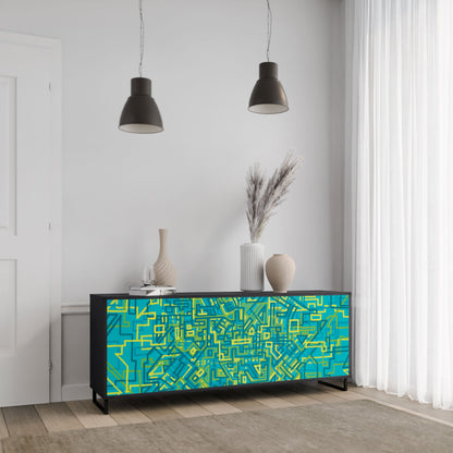 NOSTALGIC MEMORIES 3-Door Sideboard in Black Finish