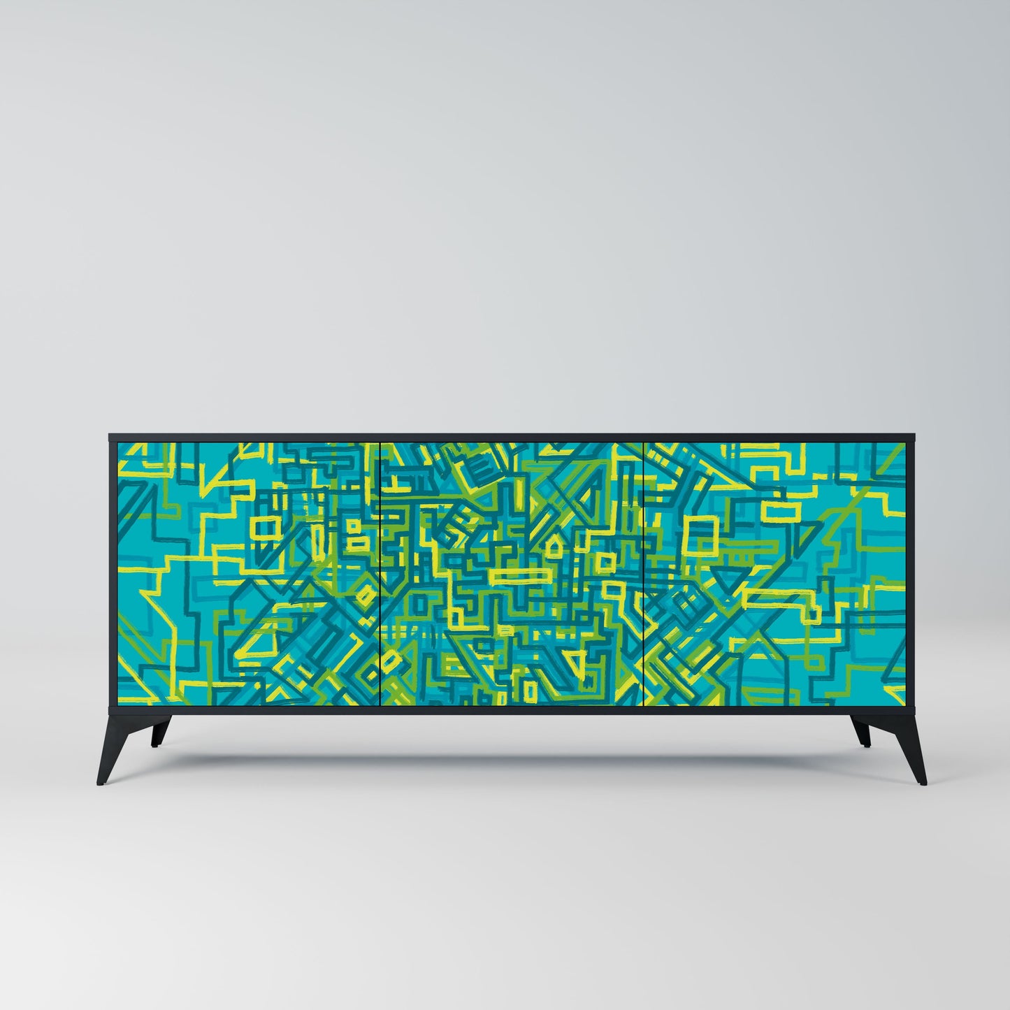 NOSTALGIC MEMORIES 3-Door Sideboard in Black Finish