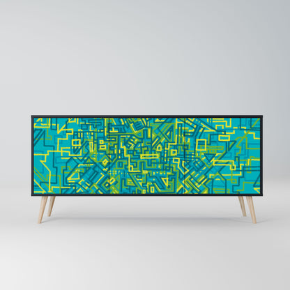 NOSTALGIC MEMORIES 3-Door Sideboard in Black Finish